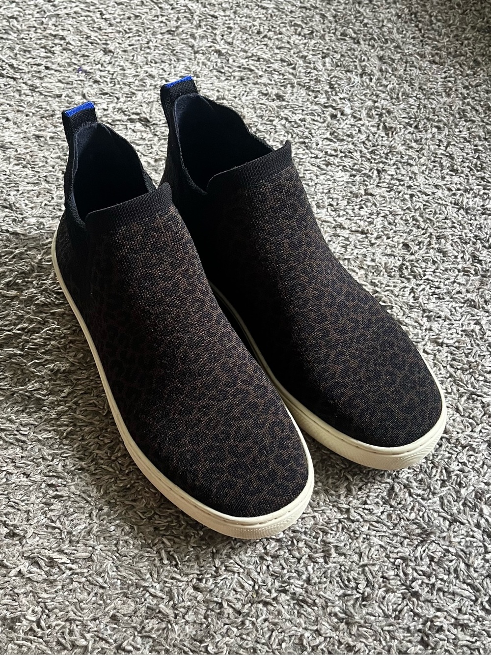 Rothy's The Chelsea Slip-On Sneaker Boots – Espresso Spot Leopard Size 8